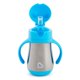 thumbnail image 2 of Pajita Sippy Cup Munchkin Cool Cat de acero inoxidable, 240 ml, color azul, 2 of 3