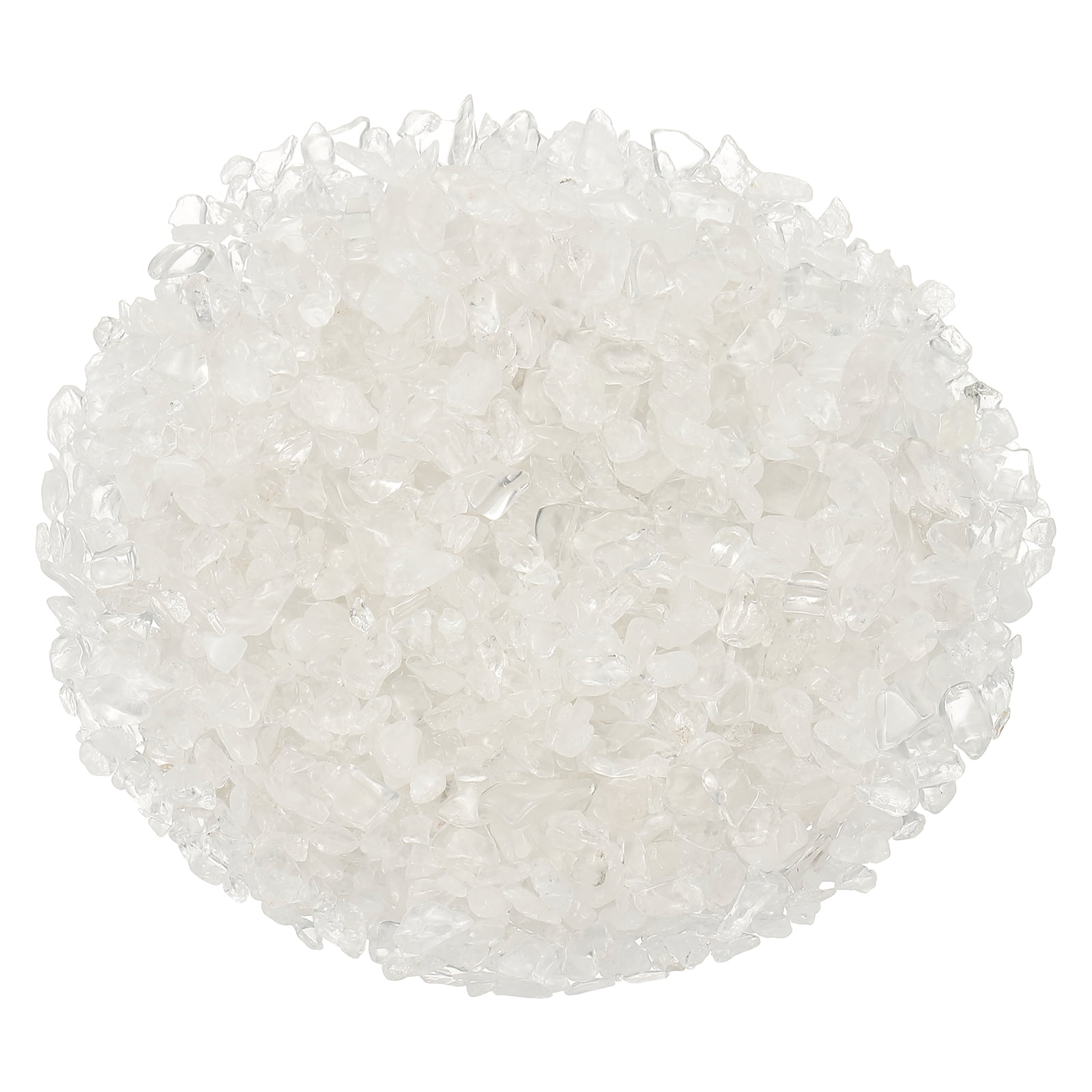 Uxcell Chips de Cristal Piedra 0.44 Lb Fluorita Grava de Acuario Rocas Cuarzo Blanco Translúcido 5-7 mm Destinado para Pecera