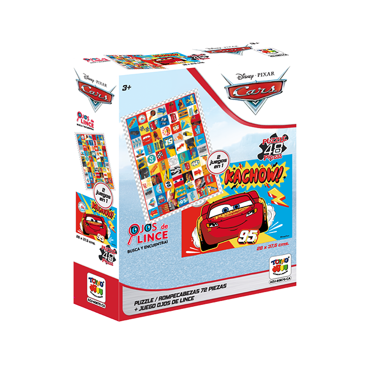 Toyng - 2 En 1 Puzzle 48 + Ojos De Lince 70 Piezas - Cars