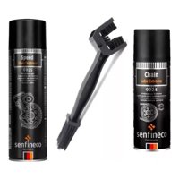 Genérico - Kit Lubricante Y Desengrasante Para Moto C/ Cepillo Senfineco Negro
