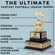 thumbnail image 2 of Trofeo Alpha Awards Grande Personalizado G.O.A.T. Fantasy Football FFL, 2 of 6