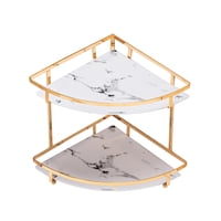 Magideal - Estante De Almacenamiento De Encimera De Esquina De Baño De Metal Soporte De Maquillaje De Lápiz Labial Organizador Estante De Especias De Cocina Sopo 2 Capas 225 Cm X 245 Cm