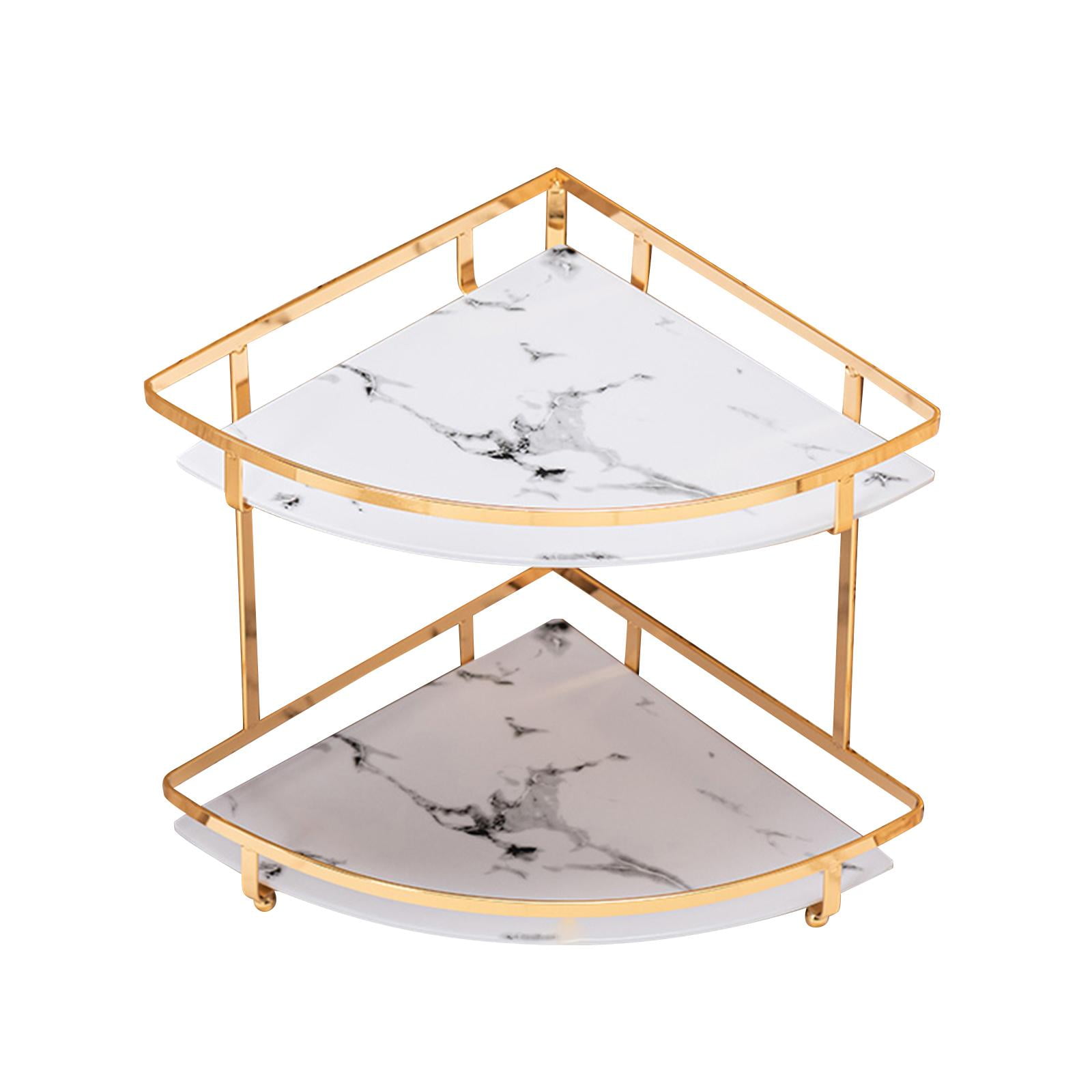 Magideal - Estante De Almacenamiento De Encimera De Esquina De Baño De Metal Soporte De Maquillaje De Lápiz Labial Organizador Estante De Especias De Cocina Sopo 2 Capas 225 Cm X 245 Cm