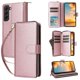 thumbnail image 1 of Funda Cartera con Cremallera y Correa para Samsung Galaxy S22 Plus 5G Soporte y Tarjetero Oro rosa, 1 of 6