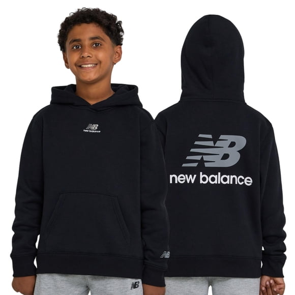 Buzo New Balance para niño de algodón y polar negro