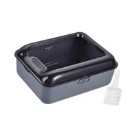 Magideal - Bandeja De Arena Para Mascotas Con Tapa Abierta, Caja De Arena Para Gatos, Fácil De Limpiar, Bandeja Para Gatos Antisalpicaduras, Suministros Duradero Gris M