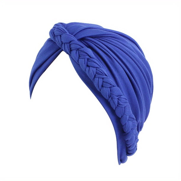 Stylish and Comfortable Solid Color Braided Turban Cap for Women - Perfect for Chemo, Head Wraps, and Hijabs
