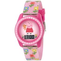 Reloj Accutime Peppa Pig Digital Con Estampado Floral Rosa Y Correa Ajustable