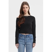 Fashionspark - Polera Mujer Nudo Hombro Negro