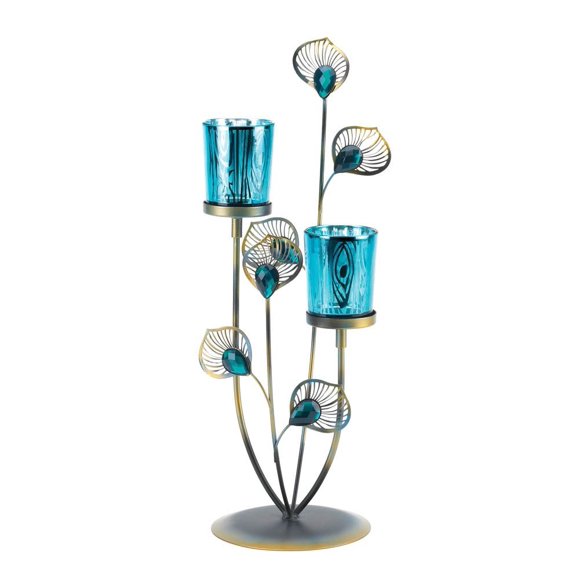 Portavelas VERDUGO GIFT Gallery of Light Peacock Plume