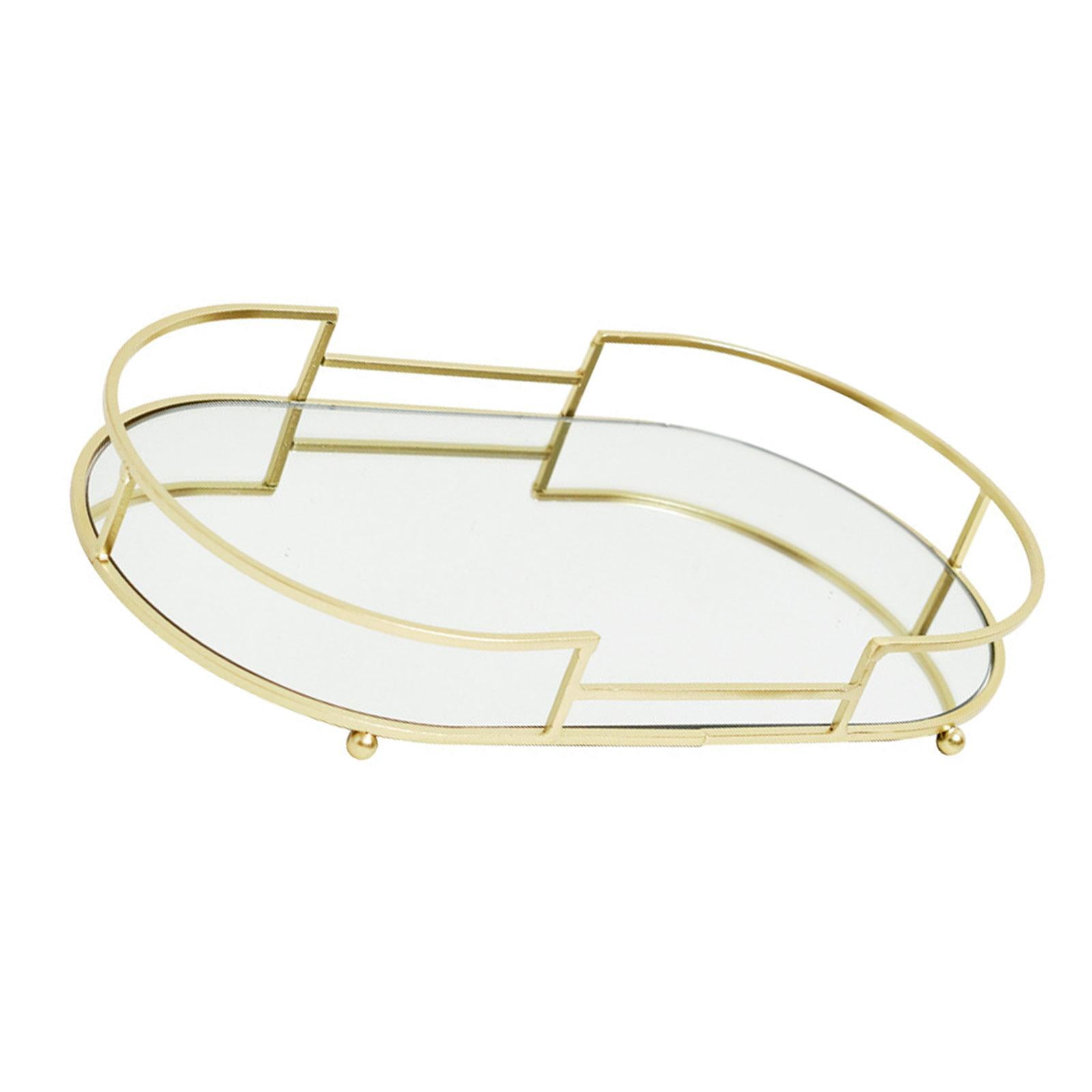 Magideal - Bandeja De Joyería Con Espejo, Bandeja Decorativa Para Tocador, Regalo Multifunción, Bandeja Para Botella De Perfume Cosmética, Para Servir Té Y Café, Talla A