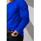 thumbnail image 2 of Polera Manga Larga De Hombre 250g/m Cuello Redondo Algodon Azul L Lisa, 2 of 3