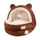 thumbnail image 2 of Cama para gatos, cueva, nido de Gato semicerrado, escondite para gatitos, acogedor, accesorios suaves para mascotas, perrera con fondo antideslizante, , marrón M, 2 of 5