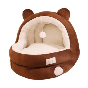 Ioensy - Cama Para Gatos Cueva Fondo Antideslizante Resistente Al Desgaste Gatos De Interior Semicerrado Nido Para Gatos Marrón M