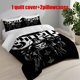 thumbnail image 1 of 3pcs Bishop Skull Print Bedding Set Duvet Cover and Pillowcases, 1 of 5