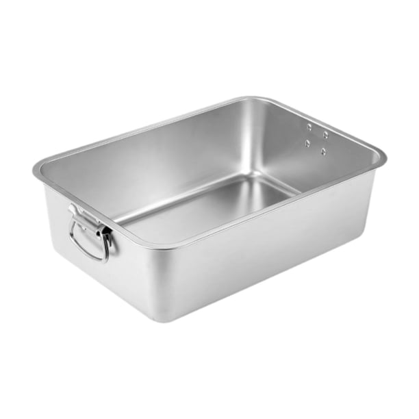 Caja de arena para gatos abierta, bandeja de arena antiadherente de acero inoxidable, fácil de limpiar con asas, arenero portátil para gatos, orinal p M
