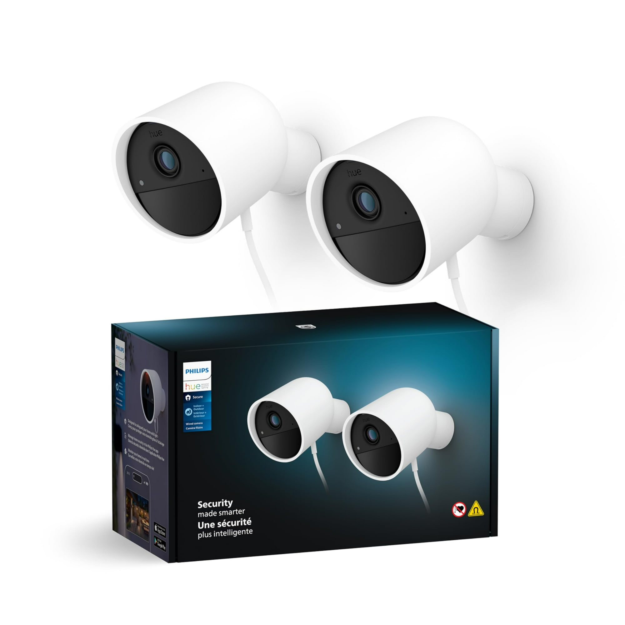 Cámara De Seguridad Philips Hue Secure Wired 1080p Hd, Paquete De 2