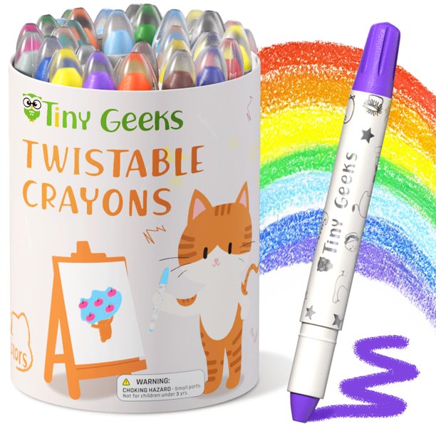 Lápices de colores TinyGeeks TinyGeeks 24, no tóxicos, lavables para niños de 3 a 8 años