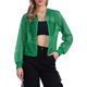 thumbnail image 1 of INSPIRE CHIC Chaqueta con puños acanalados para mujer, sudadera con capucha, chaqueta bomber de malla, talla M, color verde, 1 of 6