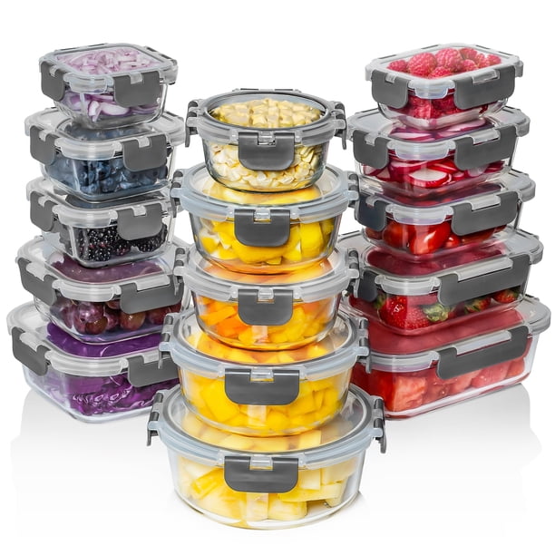 Recipientes De Vidrio Para Almacenamiento De Alimentos De 30 Piezas Con Tapas De 1040 Ml A 240 Ml