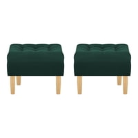 Bodevir - Set Pouf Wood 1C Felpa 05 Verde Botella