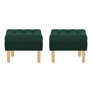 Bodevir - Set Pouf Wood 1C Felpa 05 Verde Botella