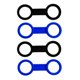 thumbnail image 1 of Máscara De Buceo De 4 Piezas, Retenedor De Silicona Para Snorkel, Negro Y Azul, 1 of 3