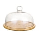 thumbnail image 1 of Soporte Para Tartas De Bambú Con Cúpula De Cristal Para Restaurantes, Pasteles, Tartas Grandes, 1 of 5