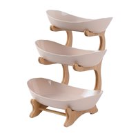 Magideal - Bandeja Para Servir Aperitivos, Decoración De Platos Con Soporte, Organizador De Almacenamiento De Alimentos, Plato De Fruta Para Mesa De Fiesta, Frut 3 Capas