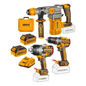 Ingco - Rotomartillo + Llave Impacto 1350Nm + Taladro Percutor 96Nm