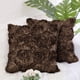thumbnail image 1 of PiccoCasa Fundas Decorativas para Cojines con Flores de Rosa de Satén 3D, 2 Piezas, 16"x16" Color Café, 1 of 7