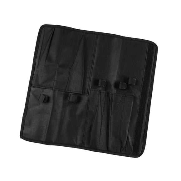 Chef Roll Bag Reutilizable 5 Bolsillos Impermeable Negro Para Picnic Viajes Camping