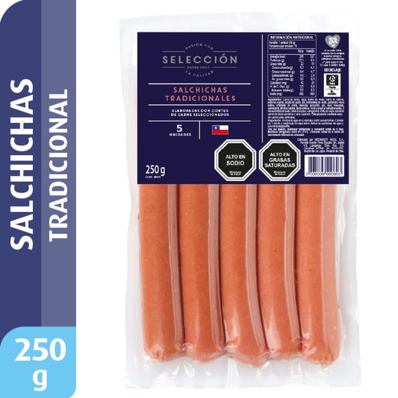 Salchicha Tradicional 5 Un, 250 g