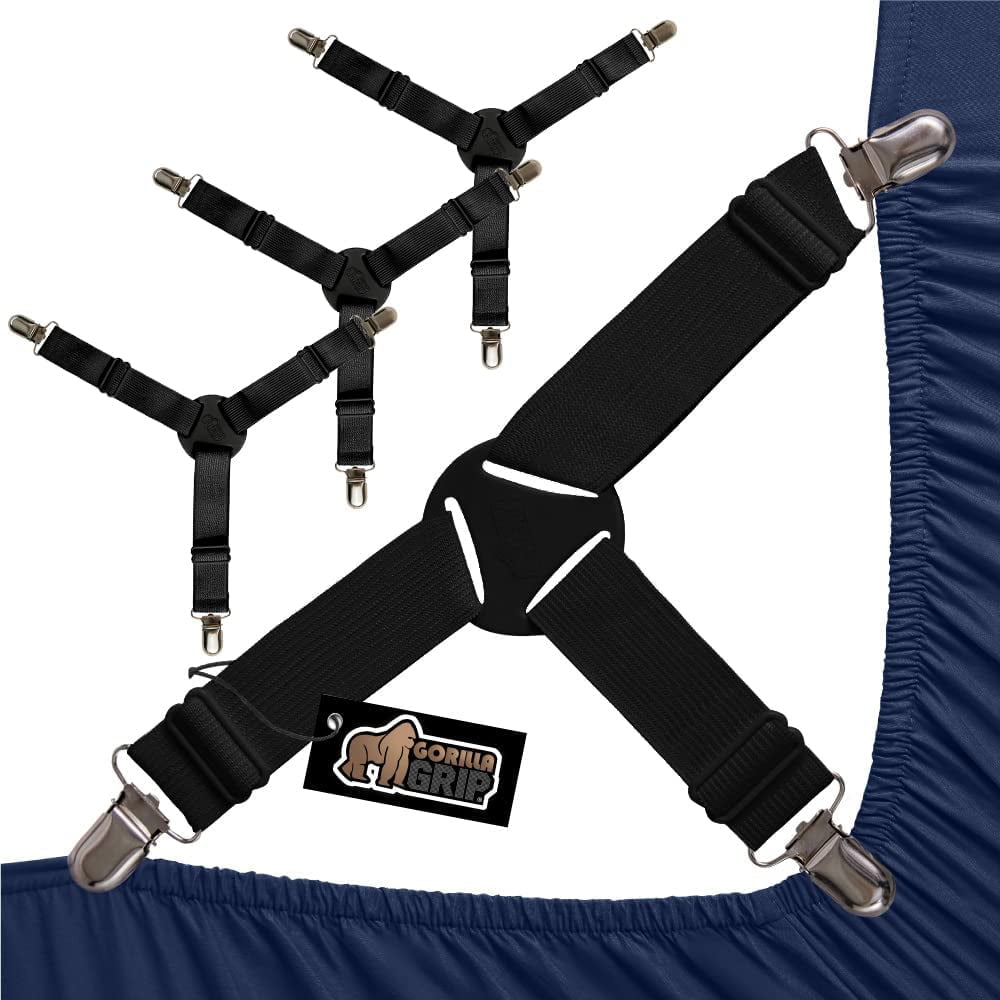 Paquete De 4 Correas Elásticas Ajustables Para Sábanas Gorilla Grip