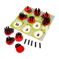 Magideal - Juguete De Madera Para Contar Mariquitas, Juego De Combinación De Números, Para Desarrollar Habilidades Matemáticas, Juguete Educativo De Madera Para