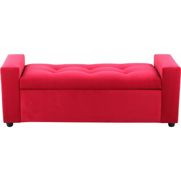 Banqueta Baul Lawin 2c Felpa 30 Rojo
