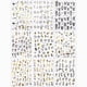 thumbnail image 2 of 9 Sheets,Golden Nail Art Stickers Decals,3D Self Adhesive Pegatinas Para Uñas Black Nine Line Abstract Face Eye Flowers Palm Tree Leaf Design Manicure Tips Nail Decoration For Women Girls, 2 of 2