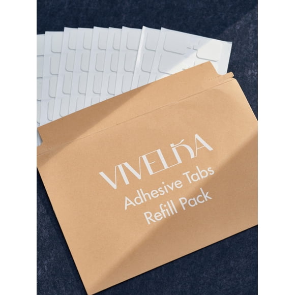 Pestañas adhesivas VIVELDA cuadradas de 1 pulgada, paquete de 120, transparentes
