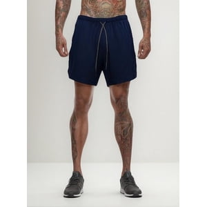 Oem - Short Gimnasio Hombre Con Calza Y Bolsillo Para Celular Azul M