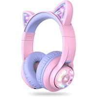 Auriculares Inalámbricos Para Niños Con Luces Led Y Limitador De Volumen, Iclever Bth13, 45H De Reproducción, Morado