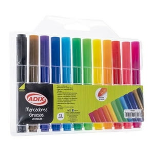 Adix - Marcadores Punta Gruesa 12 Colores