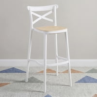 Venhoouse - Taburete Crossback Danubio 75Cm Piso Bar O Terraza Apilable Blanco