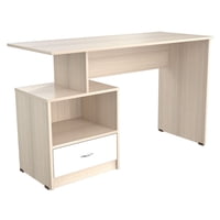 Inval - Escritorio 1 Cajón Arena Blanco 75X120X50Cm Es4603