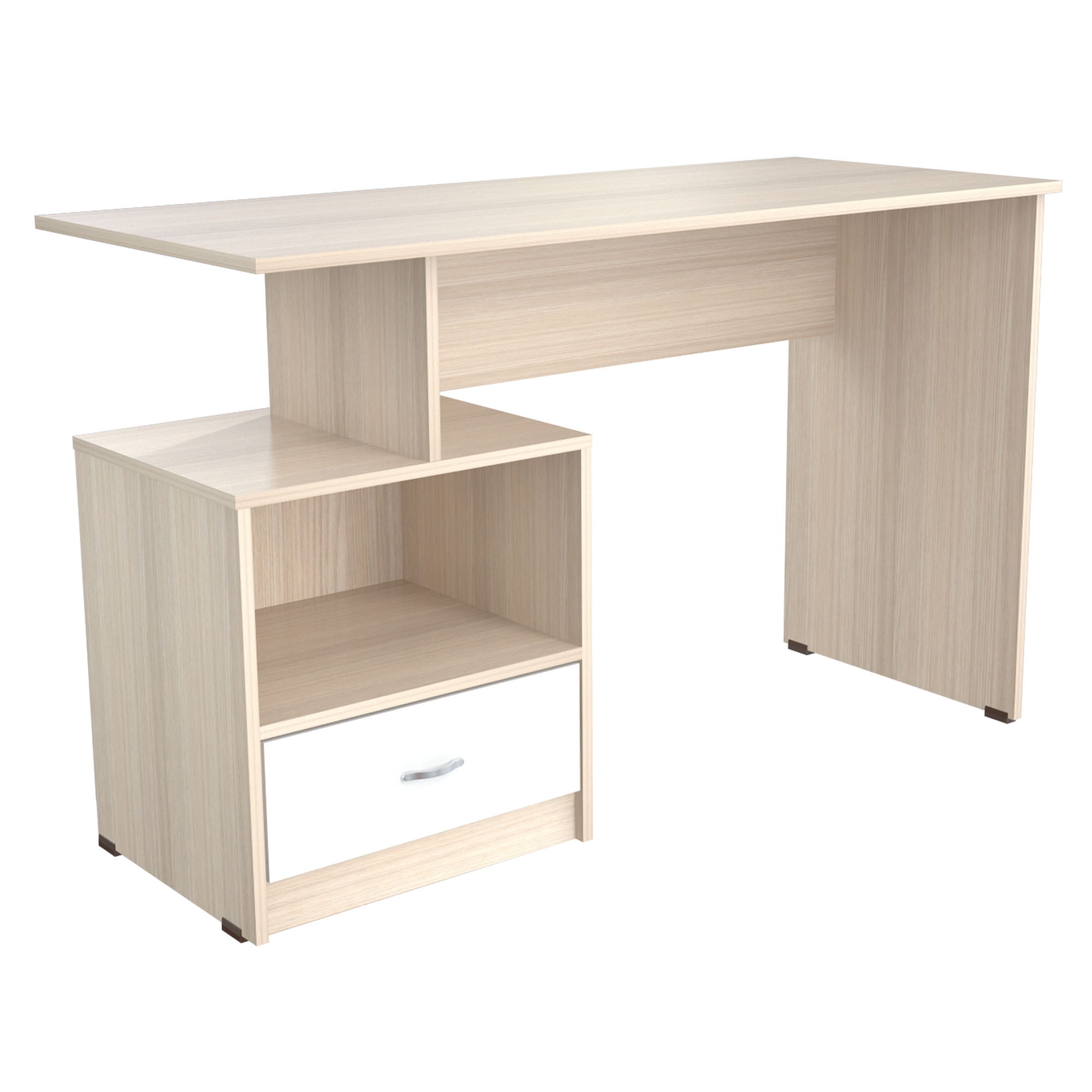 Inval - Escritorio 1 Cajón Arena Blanco 75x120x50cm Es4603