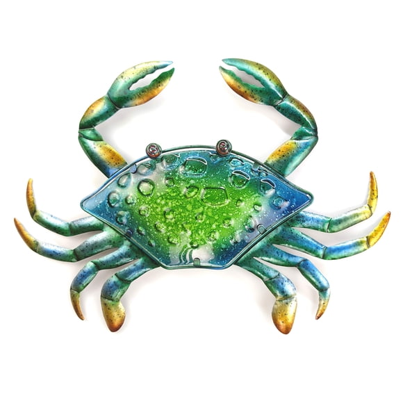 Arte de Pared JOYBEE Cangrejo de Metal Azul Verde 44 cm Decoración