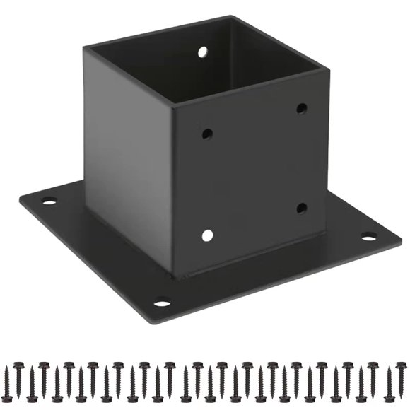 Base de poste Grehitk 4x4 para soportes de poste de cubierta de acero de 3,5 x 3,5 cm