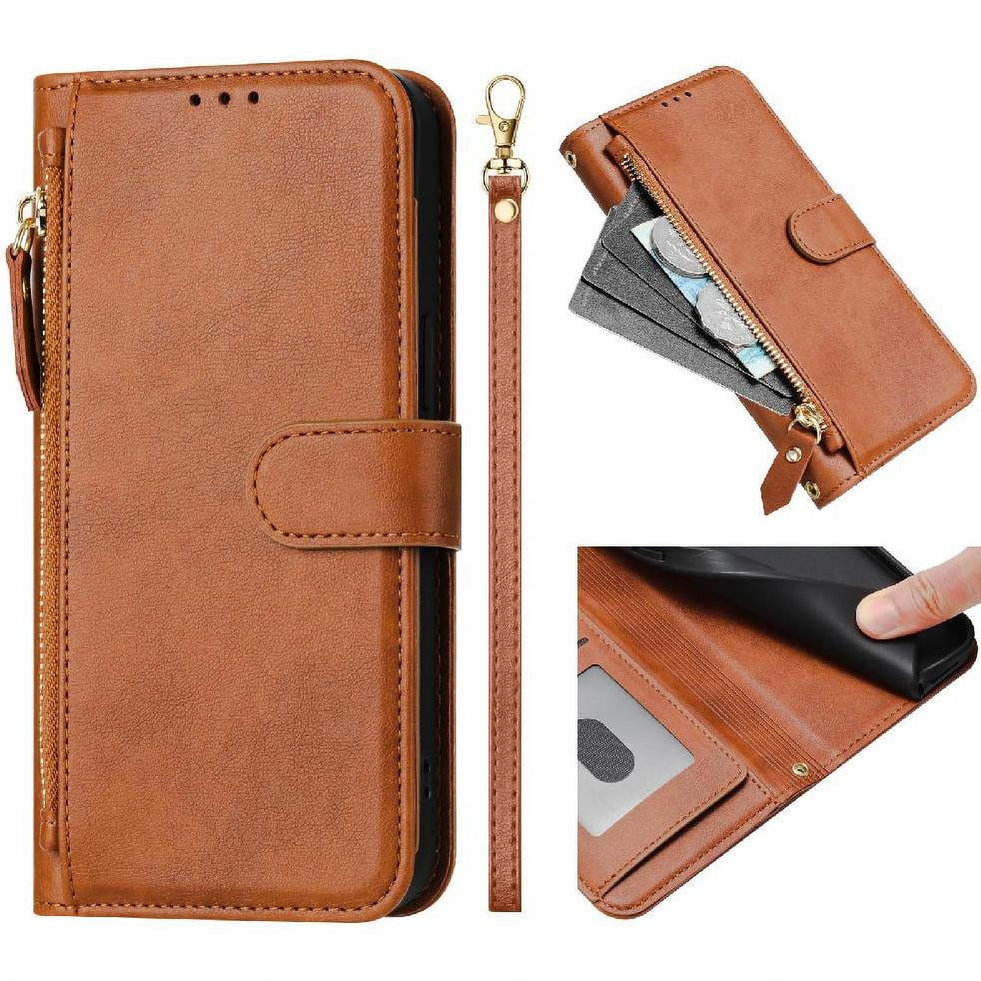 Foxdock - Funda Para Motorola Moto G20 Con Cremallera Tipo Cartera, Tarjetero, Marco De Fotos, Soporte Y Cordón, De Piel Sintética. Marrón