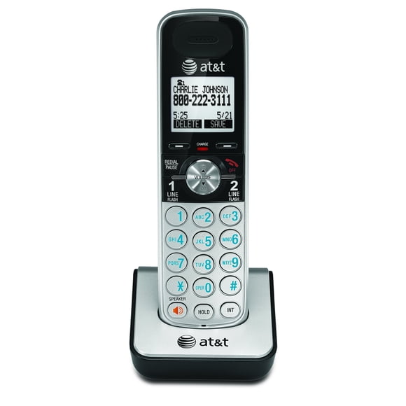 Teléfono Inalámbrico con Accesorio de Manos Libres AT&T TL88002 con Altavoz y 2 Líneas