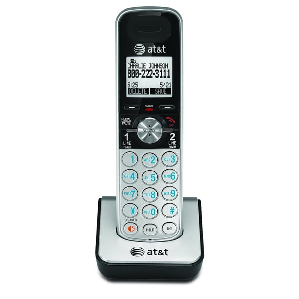 Teléfono Inalámbrico con Accesorio de Manos Libres AT&T TL88002 con Altavoz y 2 Líneas