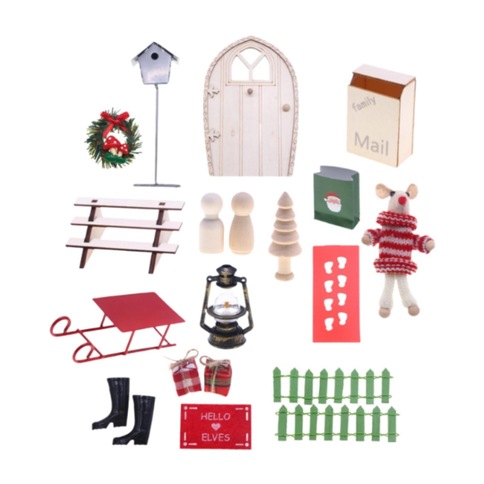 Bothyi - Decoración Navideña Para Casa De Muñecas, Puerta De Casa De Muñecas, Microadorno Para Paisajismo, 1/12